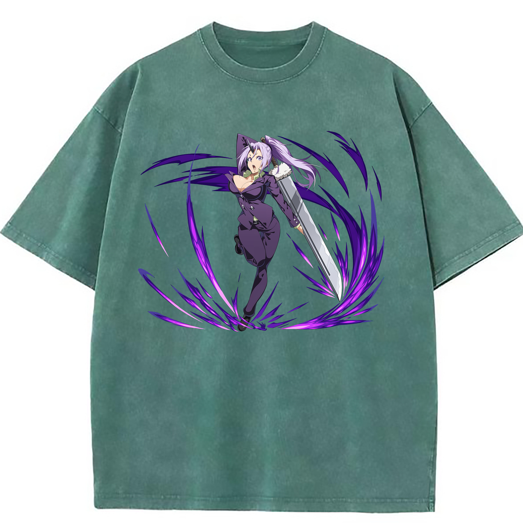（画像用） 転スラ Regarding Reincarnated to Slime 綿100% ヴィンテージ風 半袖Tシャツ（フロントプリント）